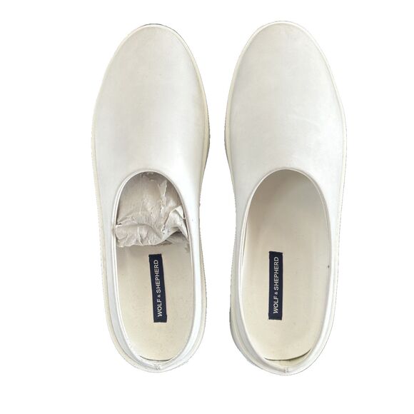 Wolf & Shepherd Cruise Men\'s Size 10/ EU 43 White Leather Mule Slip On NEW main image 5